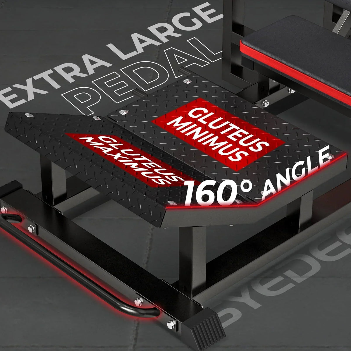 Nouveauté 2026 – Machine à pont fessier syedee , machine robuste à charge guidée pour le hip thrust, machine Glute Drive pour le modelage des muscles fessiers (rouge