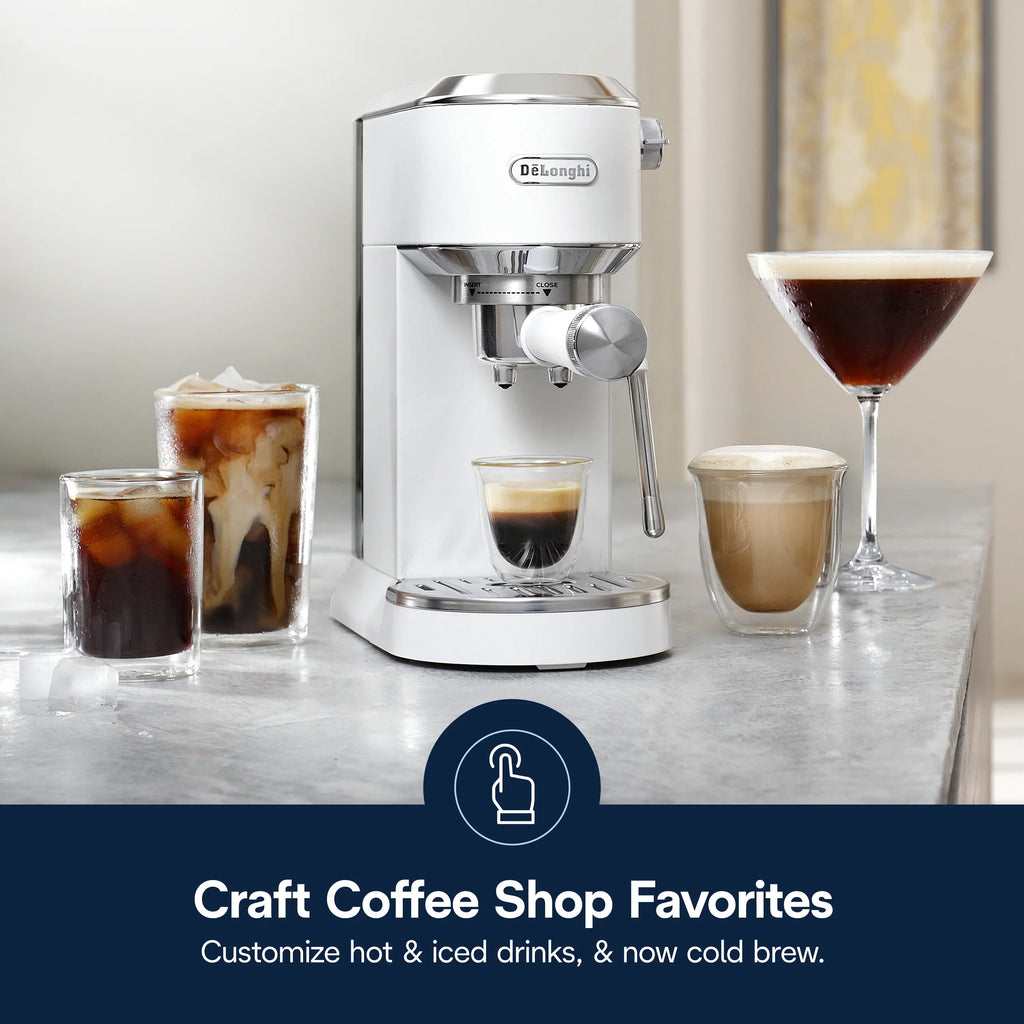 Nouveauté 2026 – Machine à expresso De’Longhi Dedica Duo , format compact avec mousseur intégré pour latte art, expresso, café infusé à froid, lattes et plus encore, acier inoxydable