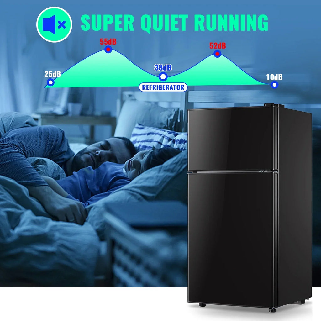 Nouveauté 2026 – Mini-réfrigérateur Tacool de 2,4 pi³ avec congélateur, petit réfrigérateur de format appartement, noir, NEUF