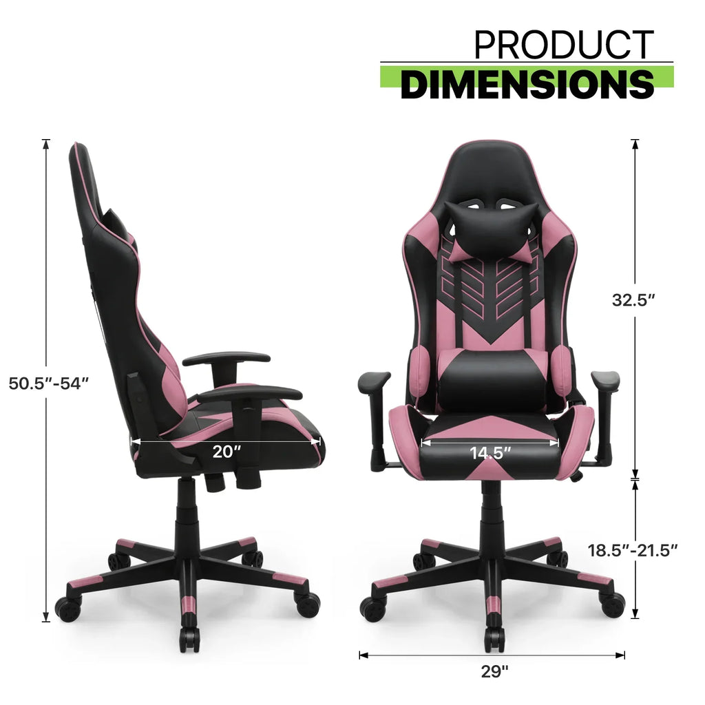 Nouveauté 2026 – Chaise de jeu ergonomique Magshion , chaise de jeu confortable, chaise de bureau en cuir, chaise de jeu pivotante et réglable, bleue