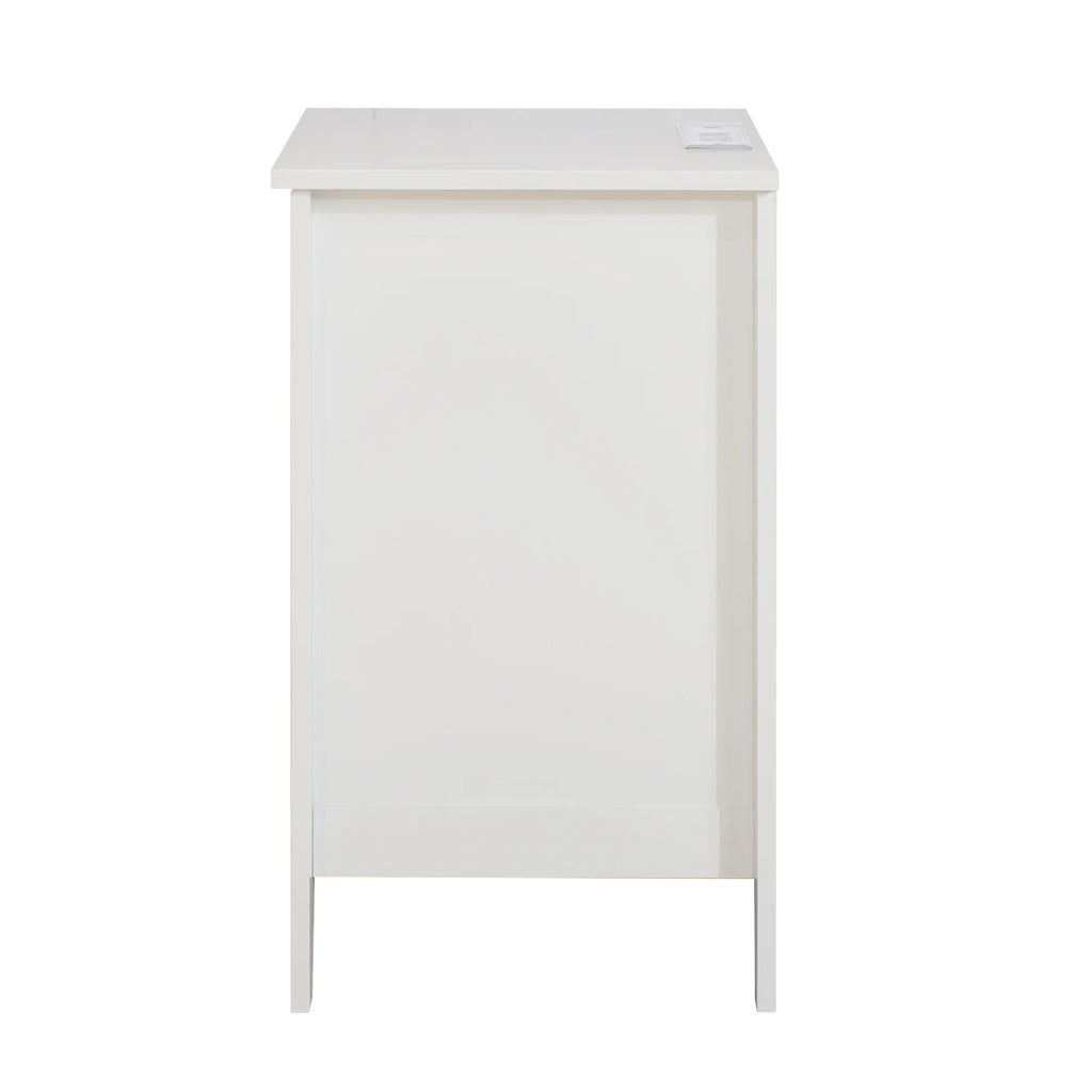 Nouveauté 2026 – Ensemble de 2 tables de chevet modernes blanches à 3 tiroirs Glavbiku , avec ports USB et prises électriques, pour chambres à coucher, adultes