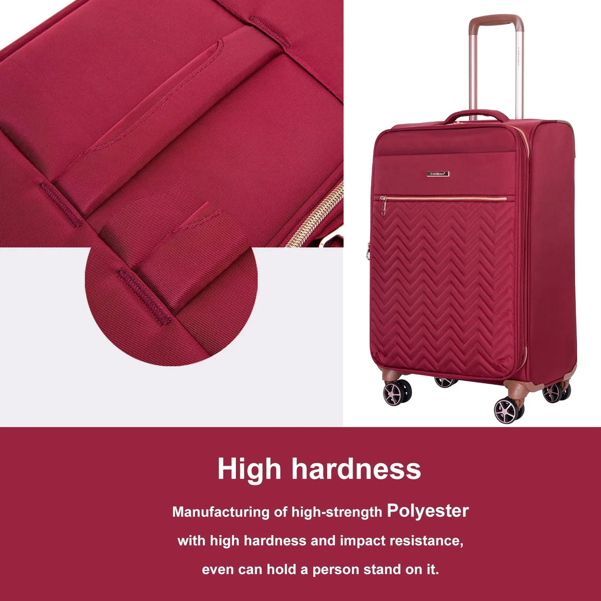 Nouveauté 2026 – Ensemble de 4 bagages Travelhouse : valise souple extensible et légère avec doubles roulettes multidirectionnelles (noir