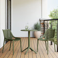 Nouveauté 2026 – Ensemble bistro de patio extérieur 3 pièces WestinTrends Playa en résine, vert olive, avec chaises d'appoint empilables