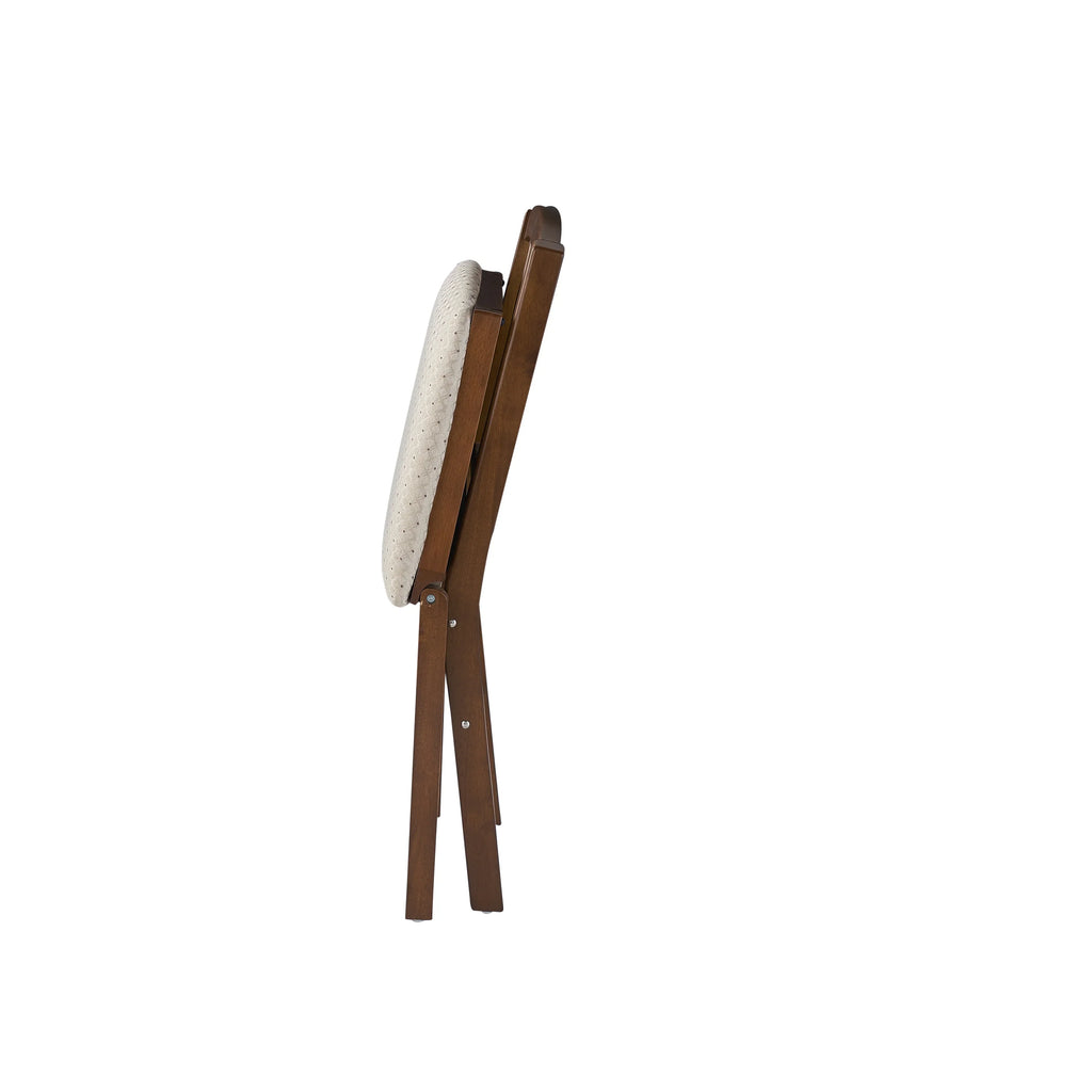 Nouveauté 2026 – Chaise pliante Mission Fusion (lot de 2) - Tissu rose poudré et bois fruitier