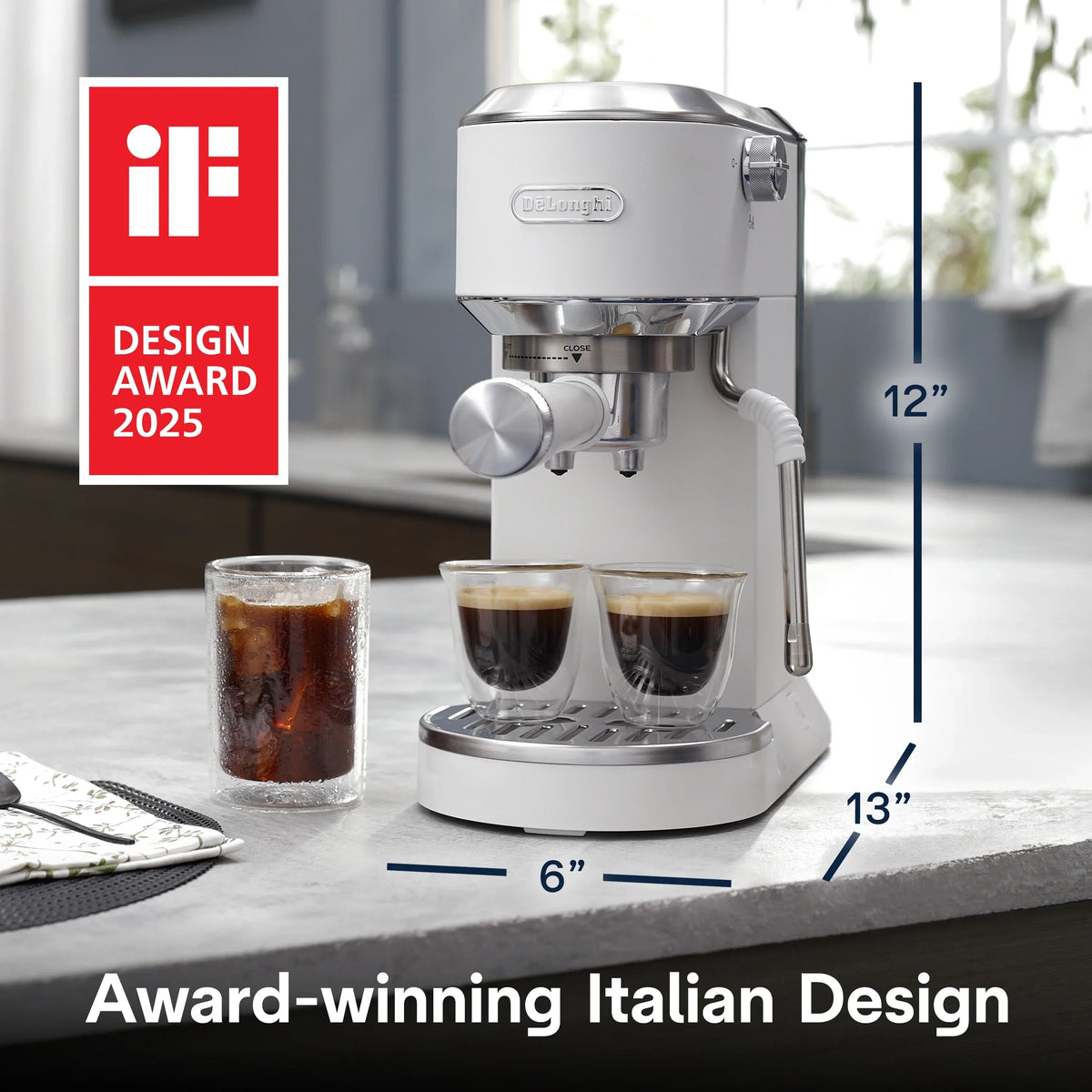 Nouveauté 2026 – Machine à expresso De’Longhi Dedica Duo , format compact avec mousseur intégré pour latte art, expresso, café infusé à froid, lattes et plus encore, acier inoxydable
