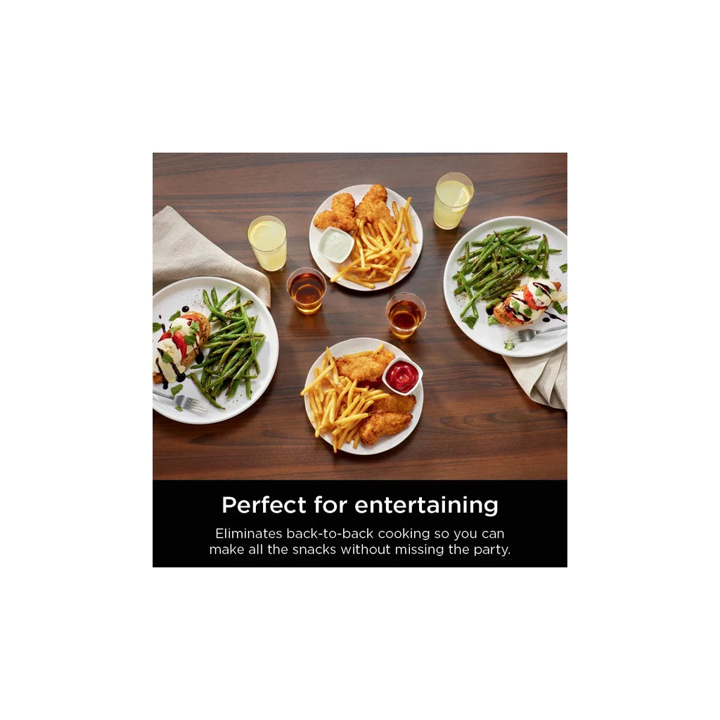 Nouveauté 2026 – Friteuse à air Ninja DoubleStack XL à 2 paniers, technologie DoubleStack permettant de cuire 4 aliments simultanément, conception compacte, 10 pintes, 4 en 1, Smart Finish & Match Cook, SL400