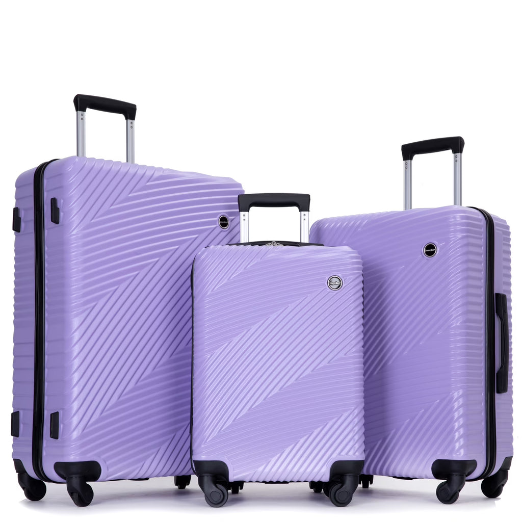 Nouveauté 2026 – Ensemble de 3 valises Tripcomp , valise rigide légère à roulettes multidirectionnelles 20 po, 24 po, 28 po (bleu