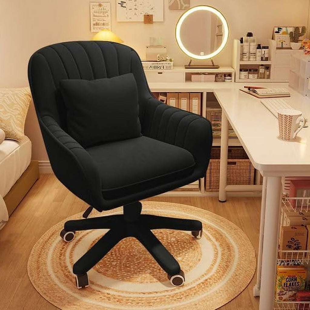 Nouveauté 2026 – Fauteuil de bureau Home , chaise d'ordinateur avec dossier mi-haut capitonné, style moderne, pivotante et réglable en hauteur, en velours blanc