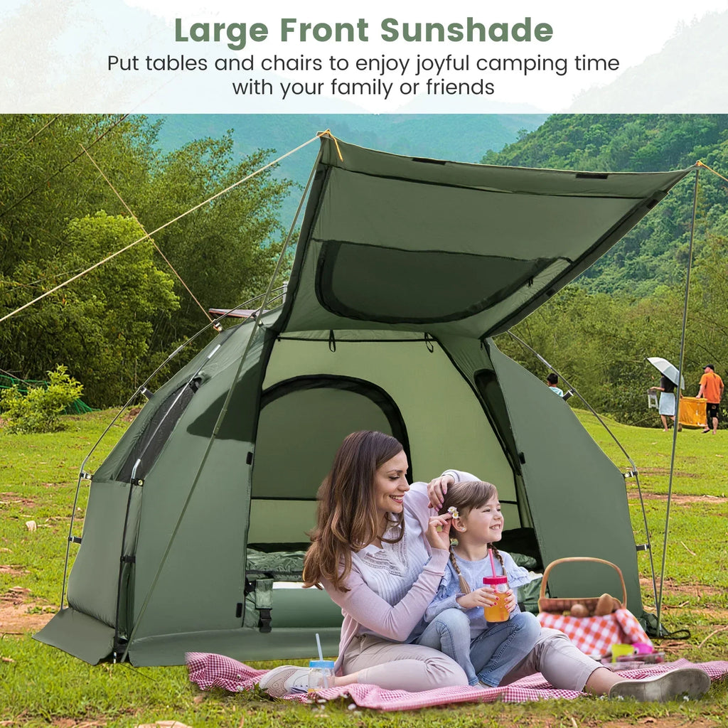 Nouveauté 2026 – Lit de camp gonflable Goplus 1 personne imperméable avec matelas gonflable, oreiller et sac de couchage