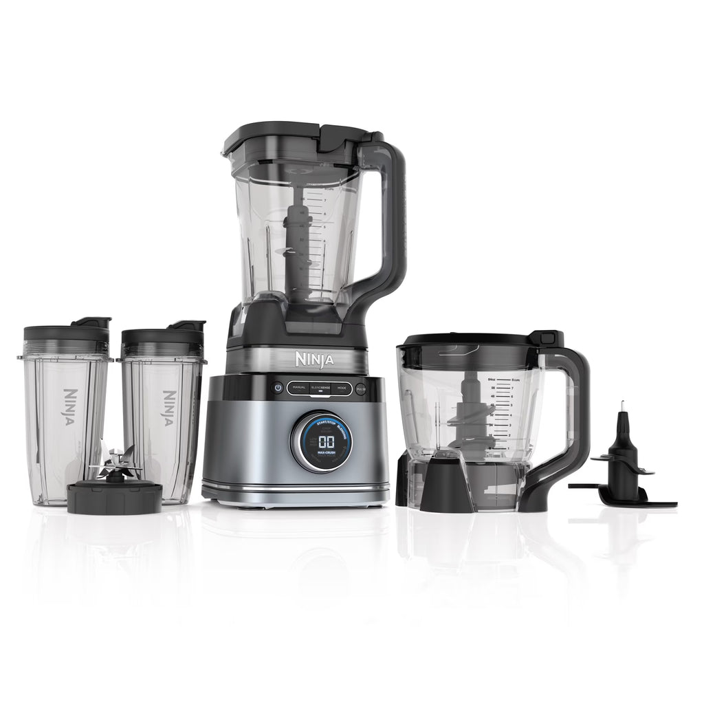 Nouveauté 2026 – Système de cuisine Ninja Detect TB400 : mixeur et robot culinaire avec technologie Blend Sense, argent
