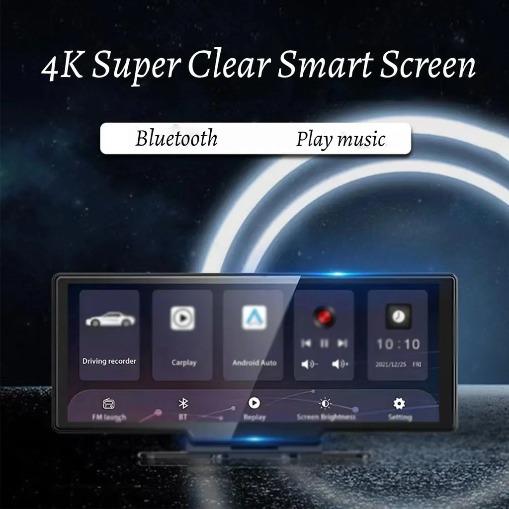 Nouveauté 2026 – Tablette de voiture Cartablet Pro Max 2025 , tablette de voiture HD 10,26" avec caméra embarquée 4K, caméra de recul 1080p, navigation GPS/commande vocale (enregistreur + caméra de recul + projection d'écran (128 Go