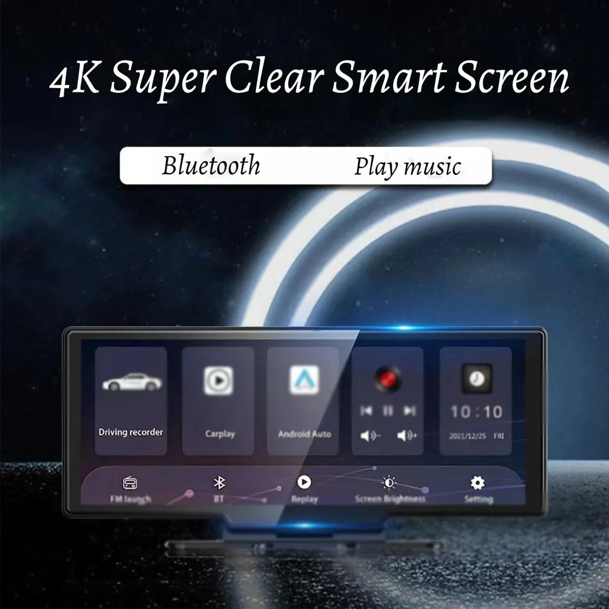 Nouveauté 2026 – Tablette de voiture Cartablet Pro Max 2025 , tablette de voiture HD 10,26" avec caméra embarquée 4K, caméra de recul 1080p, navigation GPS/commande vocale (enregistreur + caméra de recul + projection d'écran (128 Go