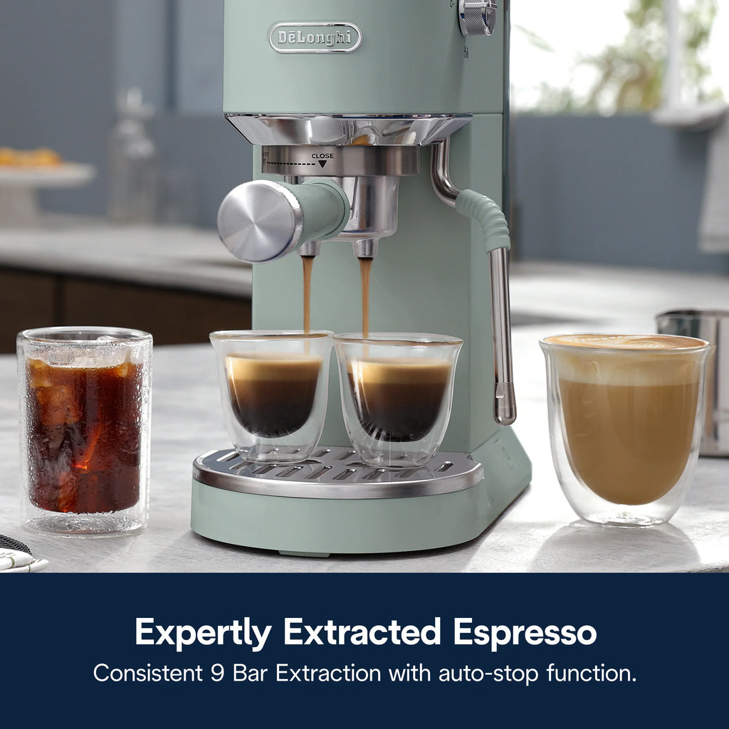 Nouveauté 2026 – Machine à expresso De’Longhi Dedica Duo , format compact avec mousseur intégré pour latte art, expresso, café infusé à froid, lattes et plus encore, acier inoxydable