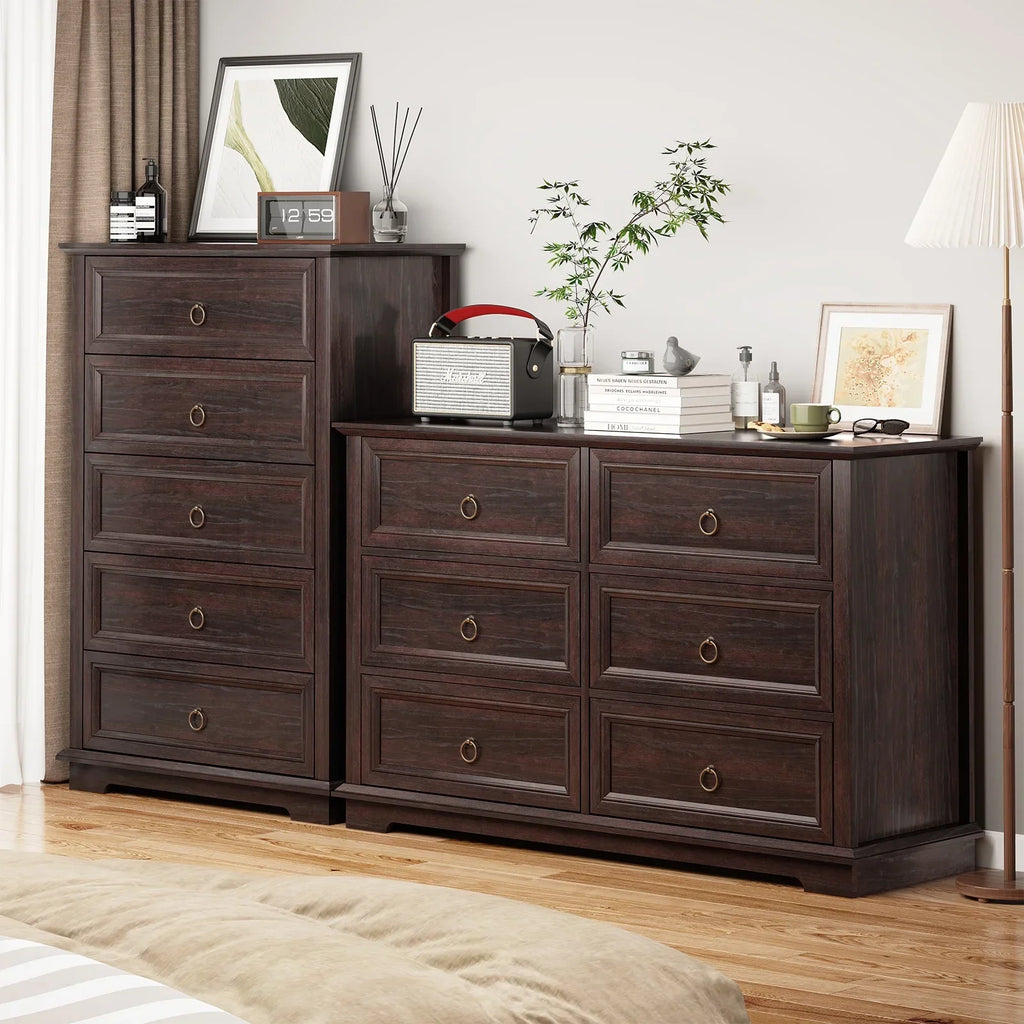 Nouveauté 2026 – Commode FAGAGA 6 tiroirs pour salon, meuble de rangement en bois pour chambre, blanc