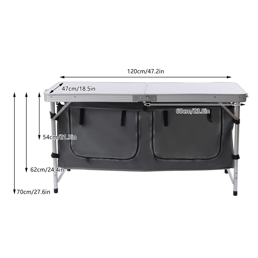 Nouveauté 2026 – Table de camping pliante portable en aluminium, hauteur réglable, idéale pour cuisiner en intérieur et en extérieur