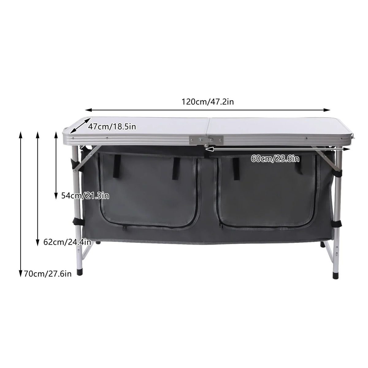 Nouveauté 2026 – Table de camping pliante portable en aluminium, hauteur réglable, idéale pour cuisiner en intérieur et en extérieur