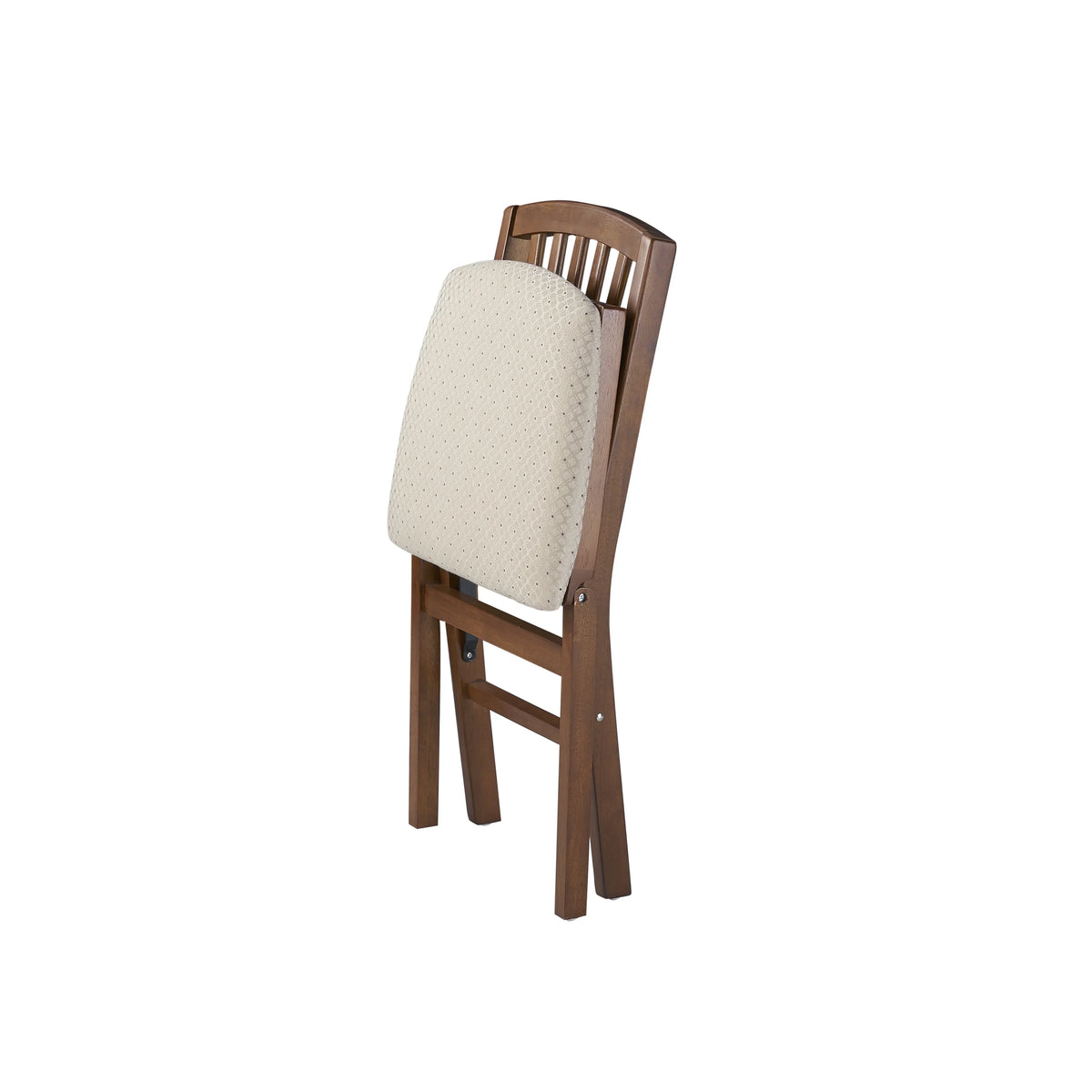 Nouveauté 2026 – Chaise pliante Mission Fusion (lot de 2) - Tissu rose poudré et bois fruitier