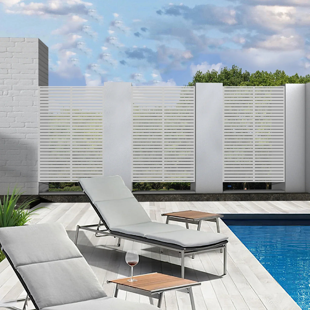 Nouveauté 2026 – Panneau de séparation extérieur en métal noir MAYEERTY 72*47" pour patio, style classique à persiennes