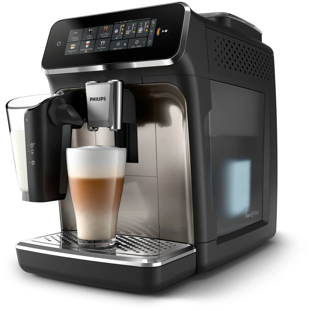 Nouveauté 2026 – Machine à expresso entièrement automatique Philips 3300 avec mousseur à lait LatteGo, noir et chrome