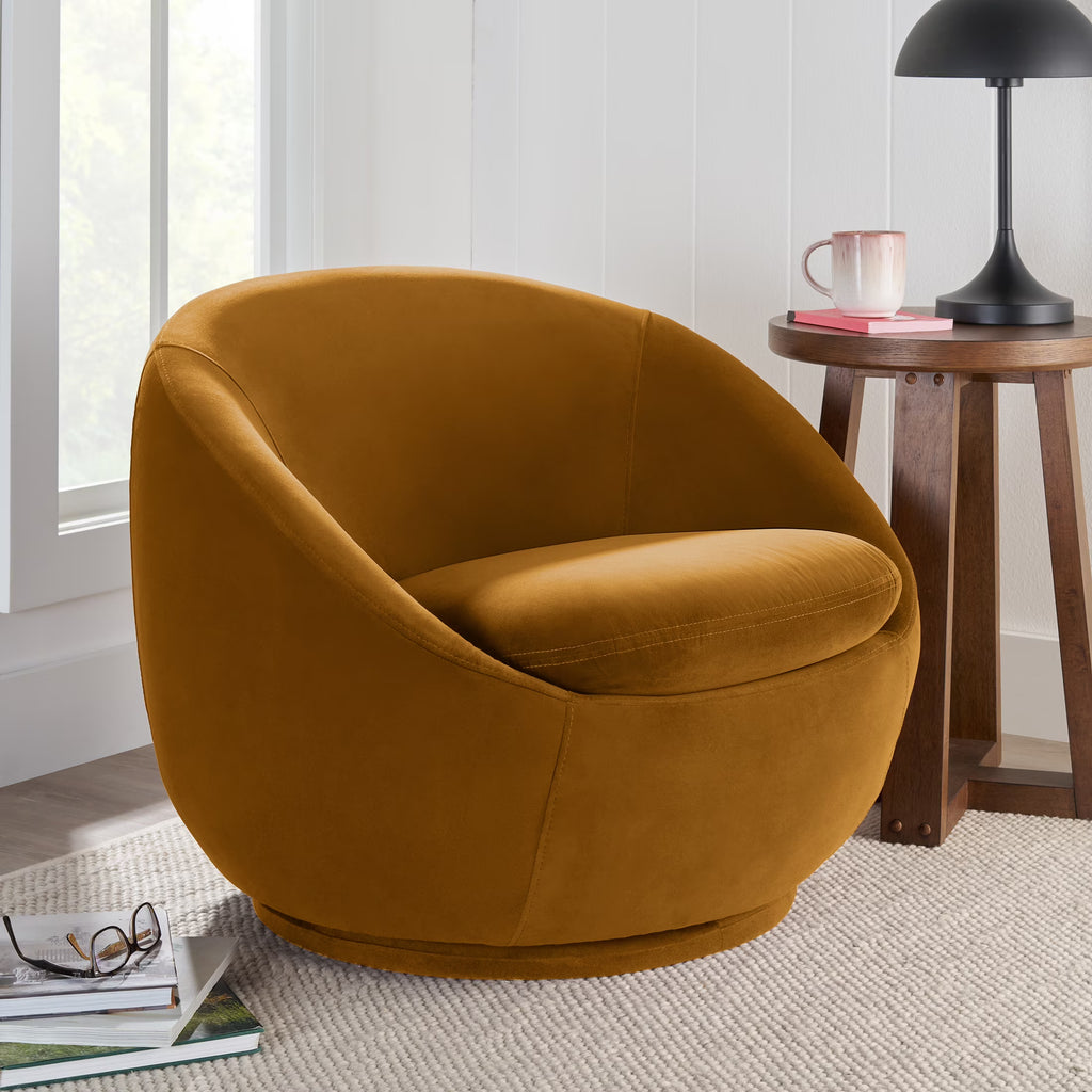 Nouveauté 2026 – Fauteuil pivotant Mira de Better Homes & Gardens , en peau de mouton retournée crème