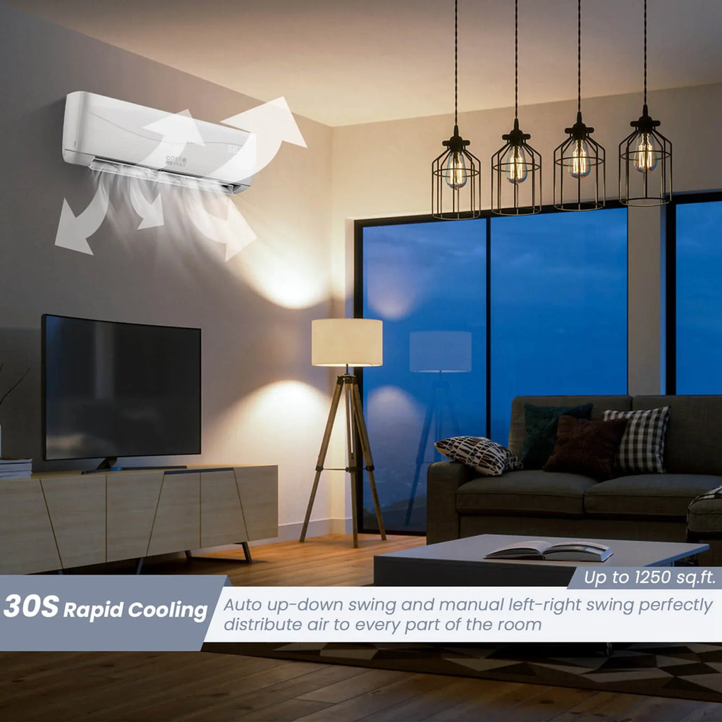Nouveauté 2026 – Climatiseur et chauffage mini-split Costway , 18 000 BTU, 19 SEER, couverture de 1 250 pi²