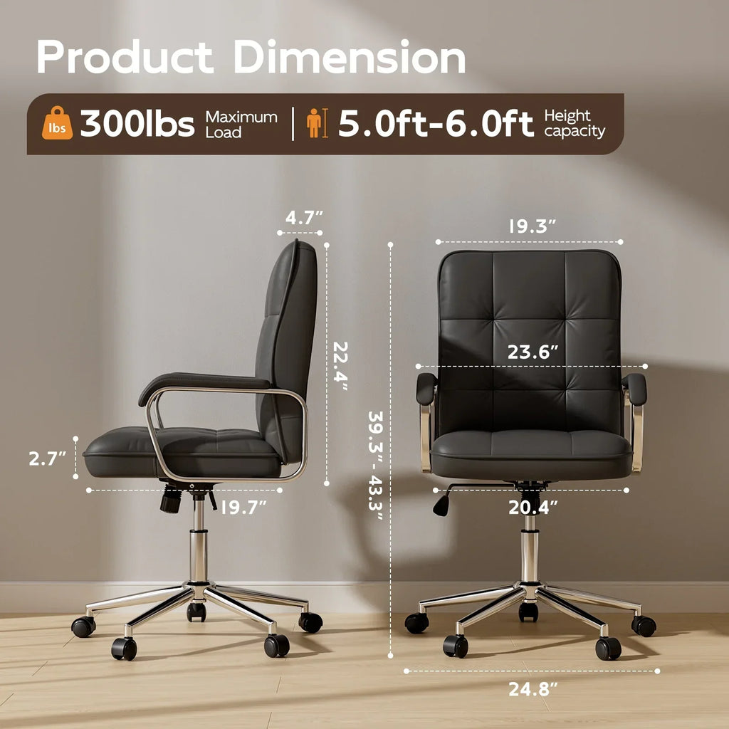 Nouveauté 2026 – Fauteuil de bureau Solfway blanc , fauteuil de bureau pivotant en cuir avec roulettes et accoudoirs rembourrés, fauteuil de direction pour adultes
