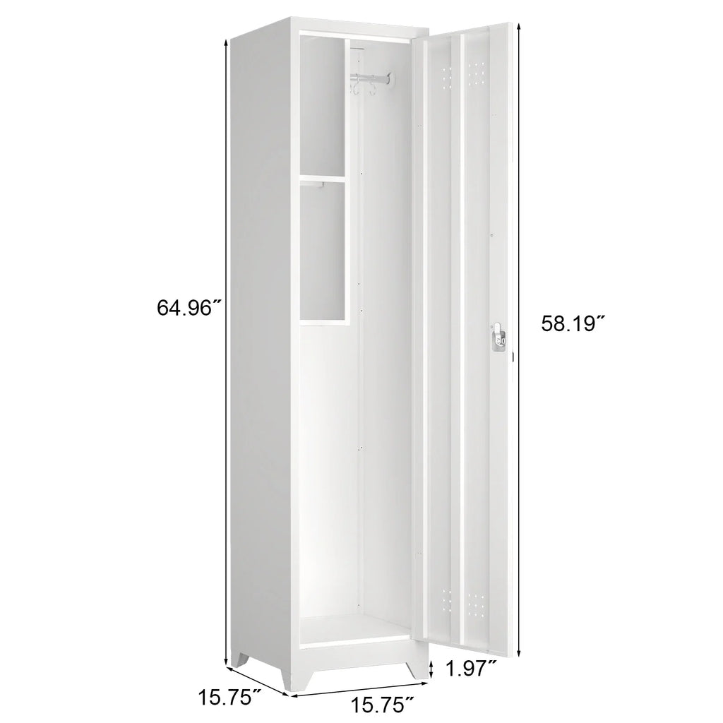 Nouveauté 2026 – Armoire à balais Marcree Slim , armoire métallique avec étagères et tringle de suspension, armoire de rangement utilitaire de 165 cm avec porte verrouillable, armoire de rangement haute pour produits de nettoyage, idéale pour la cuis