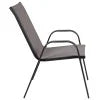 Nouveauté 2026 – Lot de 5 chaises empilables d'extérieur BizChair noires , revêtement Flex Comfort et structure en métal