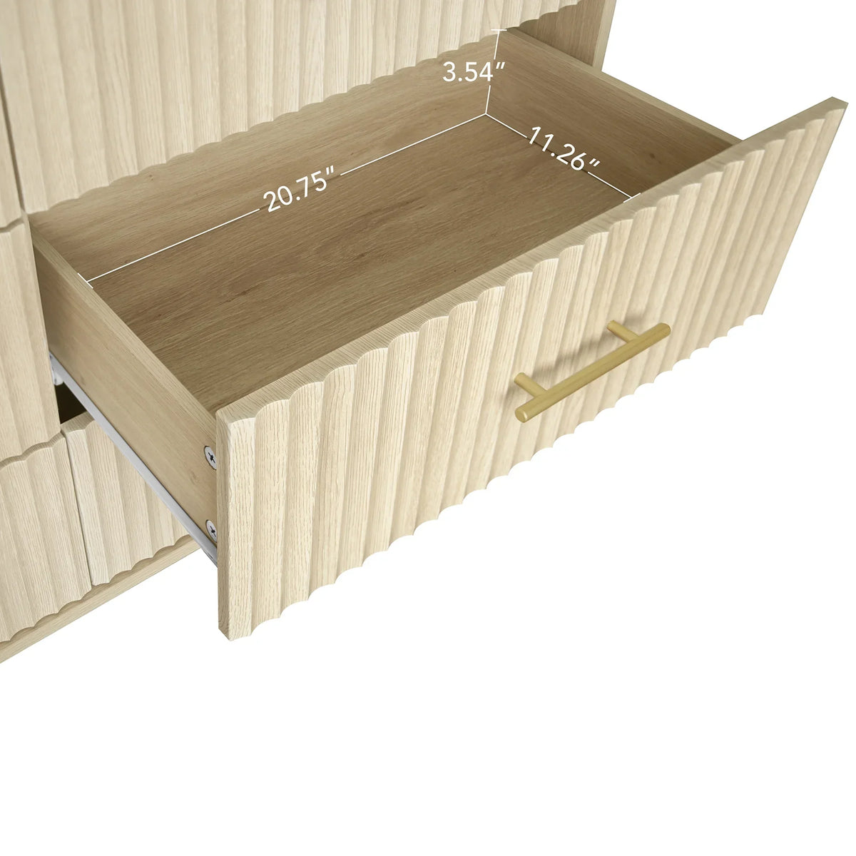 Nouveauté 2026 – Commode à 6 tiroirs Fluted , commode moderne large, commode double à 6 tiroirs