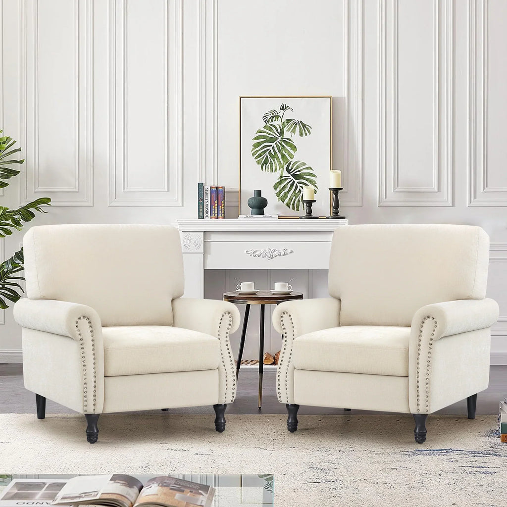 Nouveauté 2026 – Fauteuil d'appoint moderne COOLHUT , canapé une place confortable revêtu de tissu lin avec structure en bois massif, gris