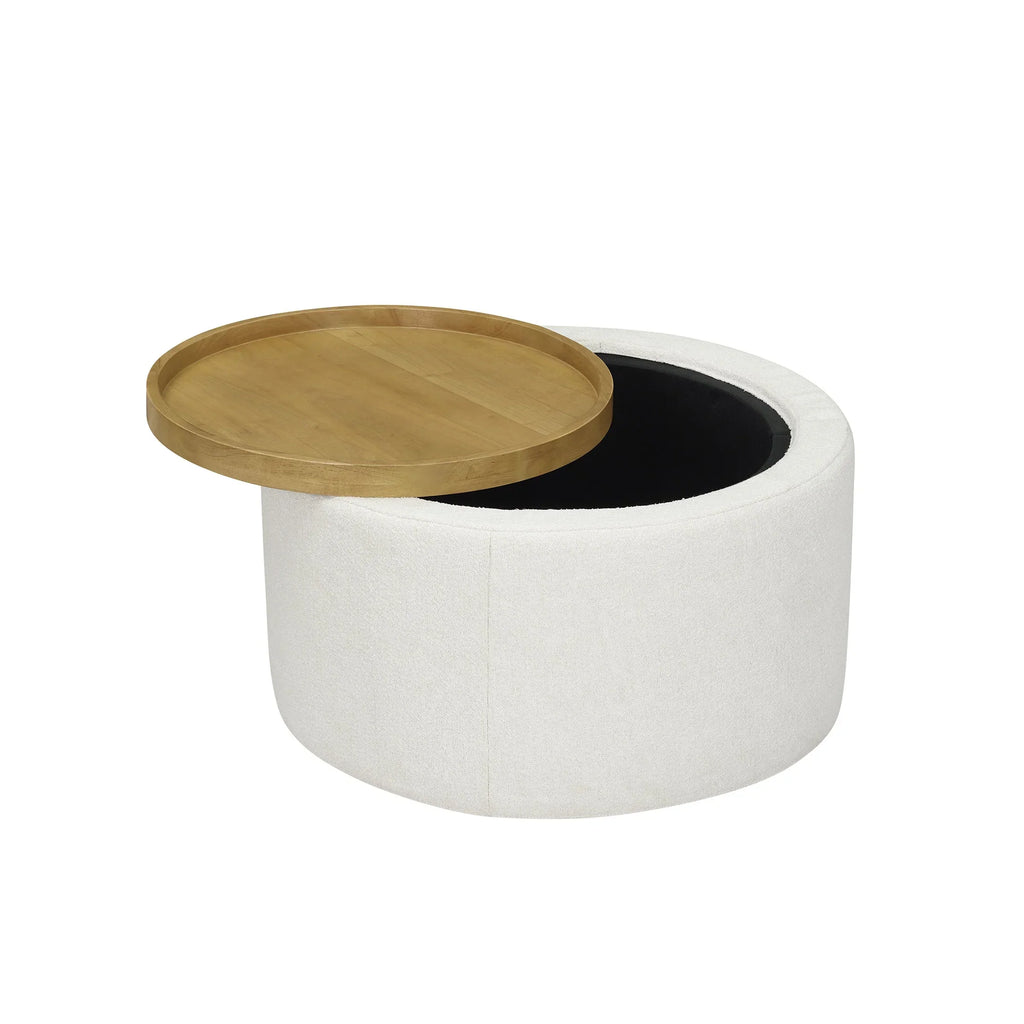 Nouveauté 2026 – Table basse Beautiful Drew Stowaway avec rangement, par Drew Barrymore, couleur crème