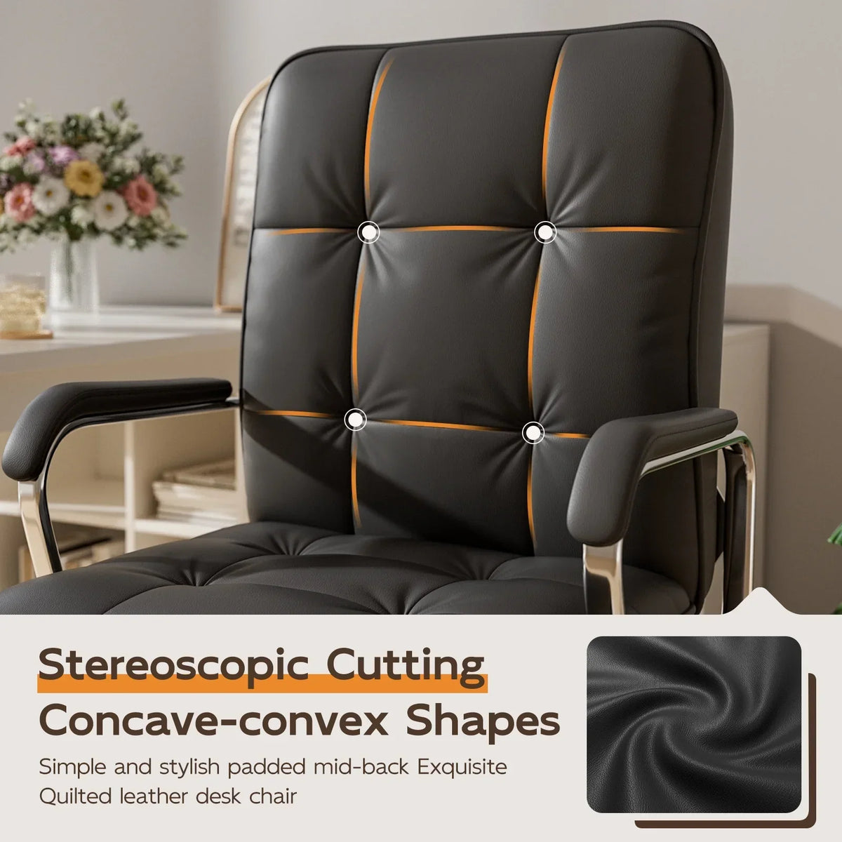 Nouveauté 2026 – Fauteuil de bureau Solfway blanc , fauteuil de bureau pivotant en cuir avec roulettes et accoudoirs rembourrés, fauteuil de direction pour adultes
