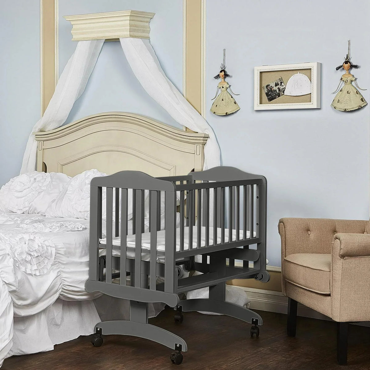 Nouveauté 2026 – Berceau berçant Dream On Me Lullaby . Gris acier