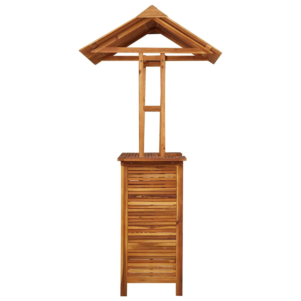 Nouveauté 2026 – Table de bar de patio vidaXL avec plateau en bois d'acacia massif, 113 x 106 x 217 cm