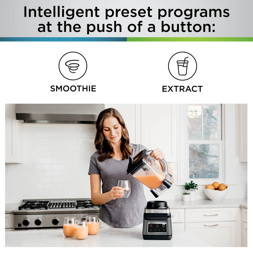 Nouveauté 2026 – Blender Ninja Professional Plus DUO , 1400 W, 2 programmes Auto-IQ pour smoothies, extraction des nutriments, pichet de broyage total de 2,1 L* et (1) gobelet de 710 ml à emporter, noir, BN750