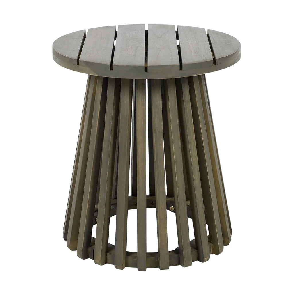 Nouveauté 2026 – Table d'appoint ronde d'extérieur en bois d'acacia Christopher Knight Home, couleur teck clair, idéale pour le jardin, la pelouse ou le balcon