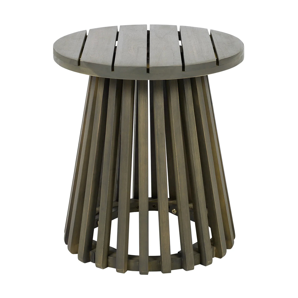 Nouveauté 2026 – Table d'appoint ronde d'extérieur en bois d'acacia Christopher Knight Home, couleur teck clair, idéale pour le jardin, la pelouse ou le balcon