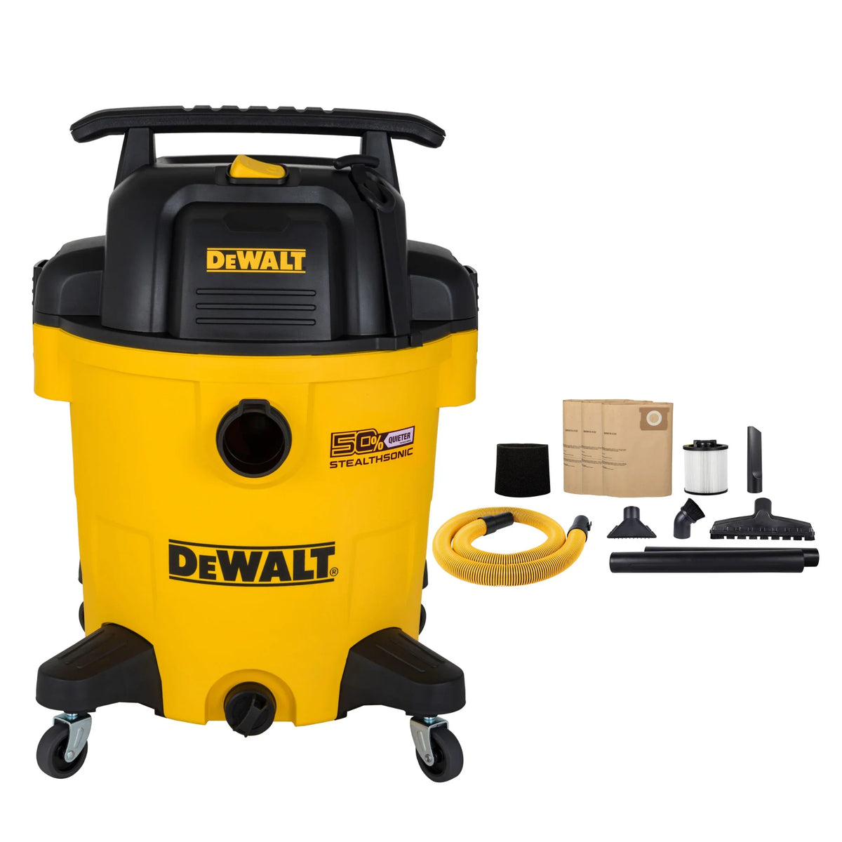 Nouveauté 2026 – Aspirateur eau et poussière silencieux Stealthsonic de DeWalt, 12 gallons (45 litres) et 5,5 HP