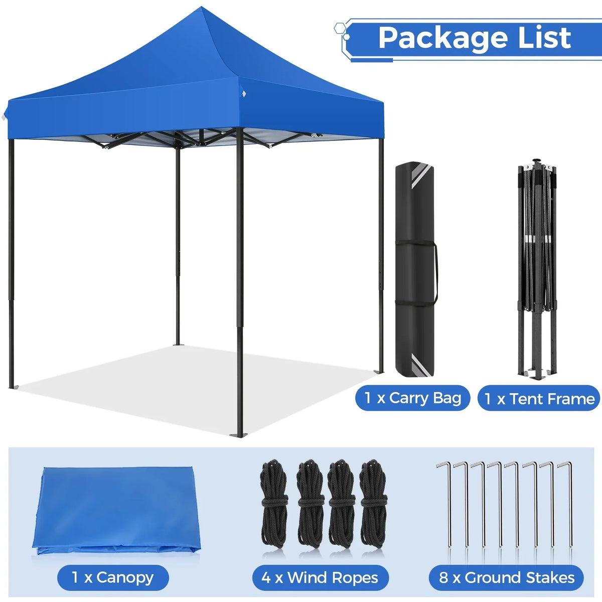 Nouveauté 2026 – Tente pliante SANOPY (2 x 2 m), robuste et facile à monter, imperméable et résistante aux intempéries, idéale pour les fêtes, la plage, le jardin et le camping. Livrée avec un sac de transport, 3 hauteurs réglables et protection UPF