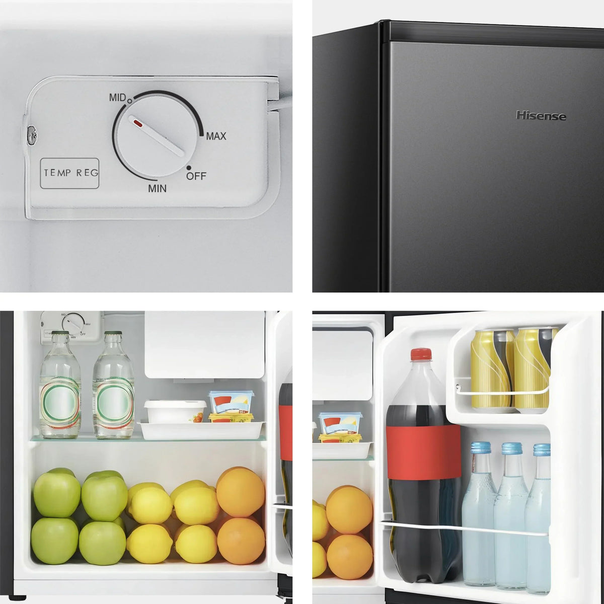 Nouveauté 2026 – Mini-réfrigérateur Hisense 1,6 pi³ à une porte, noir, Energy Star, garantie d'un an, WMS017M6XBE (neuf), année
