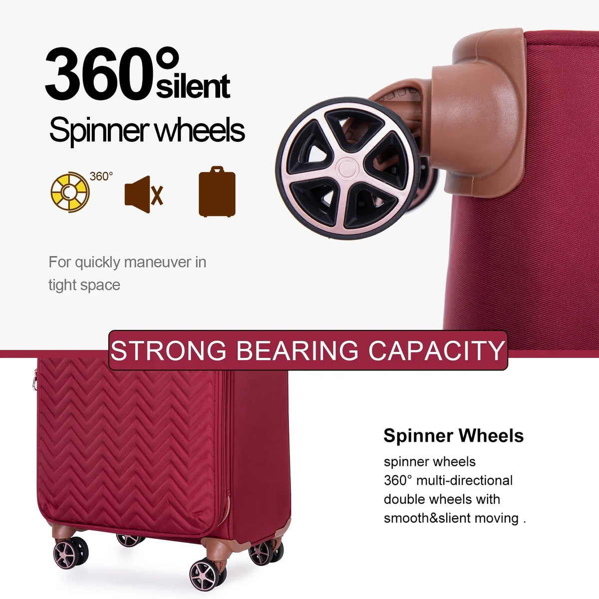 Nouveauté 2026 – Ensemble de 4 bagages Travelhouse : valise souple extensible et légère avec doubles roulettes multidirectionnelles (noir