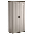 Nouveauté 2026 – Armoire de rangement extérieure Suncast Mega Tall en résine avec 3 étagères, finition platine métallisée