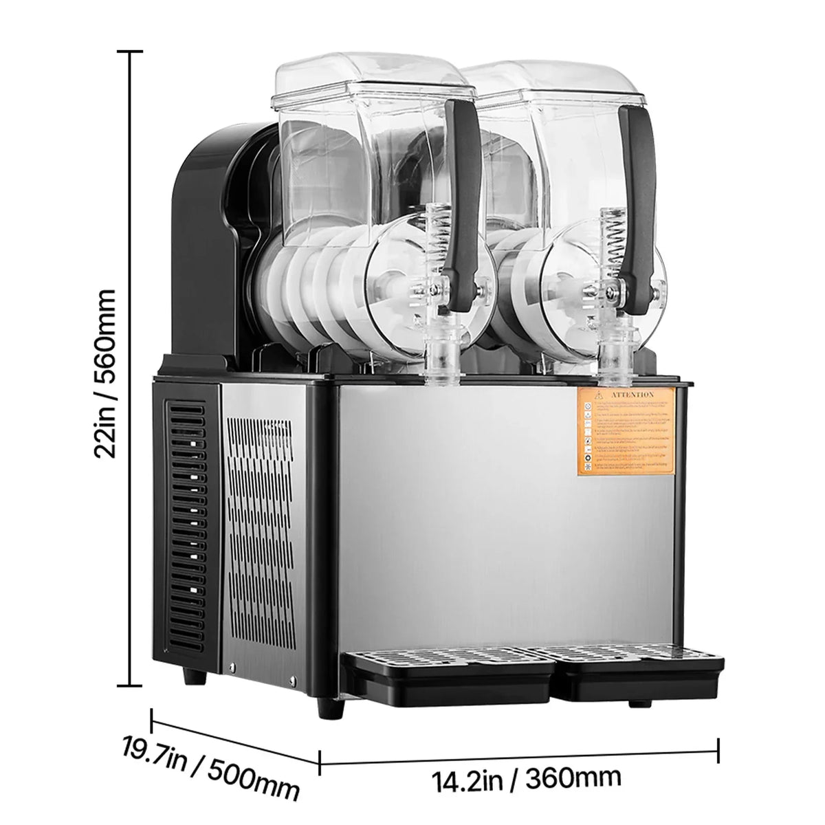 Nouveauté 2026 – Machine à granita commerciale KFFKFF , machine à granita à 2 réservoirs de 4 L, machine à boissons glacées avec maintien de la température, machine à granita