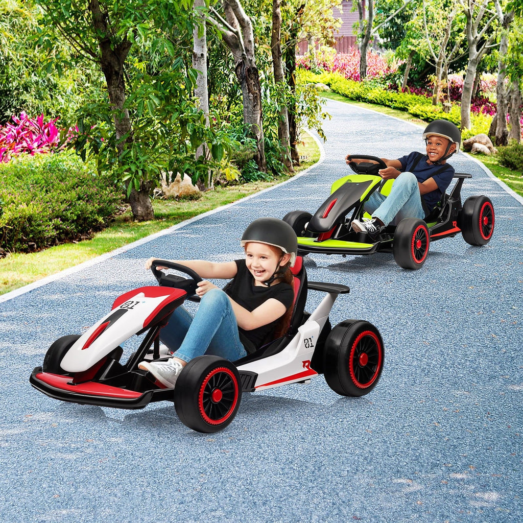 Nouveauté 2026 – Kart de drift 24V avec 2 moteurs puissants de 150 W, batterie haute capacité de 7 Ah, pédales électriques, jouet de course électrique pour l'extérieur