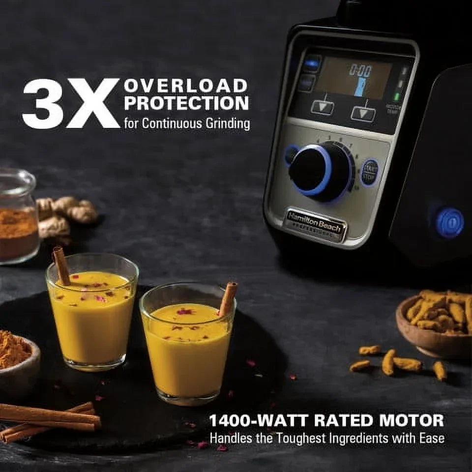 Nouveauté 2026 – Mixeur-broyeur à jus professionnel Hamilton Beach , 2,2 CV, 120 V, avec 3 bocaux en acier inoxydable, 1,5 litre, modèle 58770