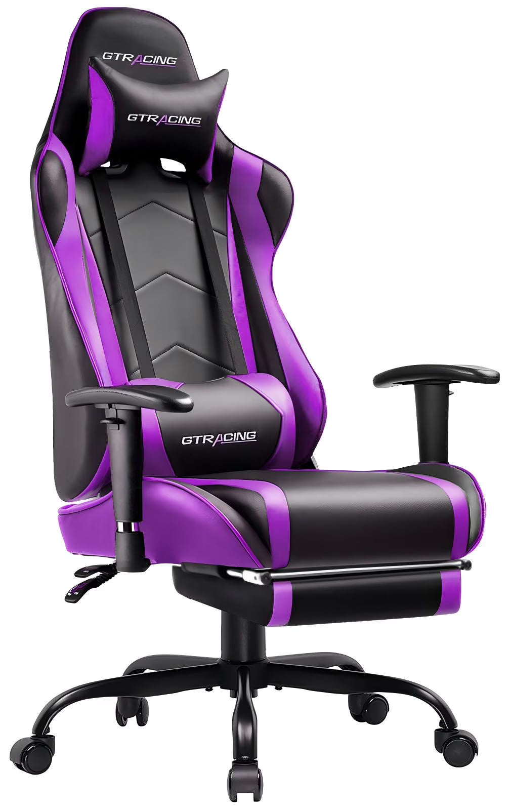 Nouveauté 2026 – Chaise de jeu GTRACING , chaise de bureau ergonomique avec soutien lombaire, revêtement en cuir PU, repose-pieds et appui-tête réglable, rouge