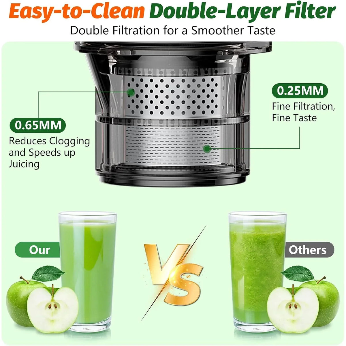 Nouveauté 2026 – Extracteur de jus à froid YPONE , extracteur à mastication avec goulotte d'alimentation de 13,7 cm de large, 350 W, convient aux fruits et légumes entiers, extracteur de jus à haut rendement, facile à nettoyer (noir