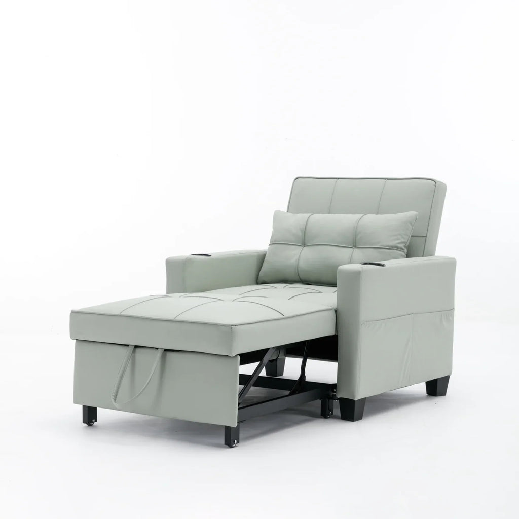 Nouveauté 2026 – Canapé-lit futon convertible , fauteuil-lit multifonctionnel 3 en 1 avec ports USB, dossier inclinable réglable, idéal pour les petits espaces (salon, chambre), revêtement en tissu technique, gris foncé