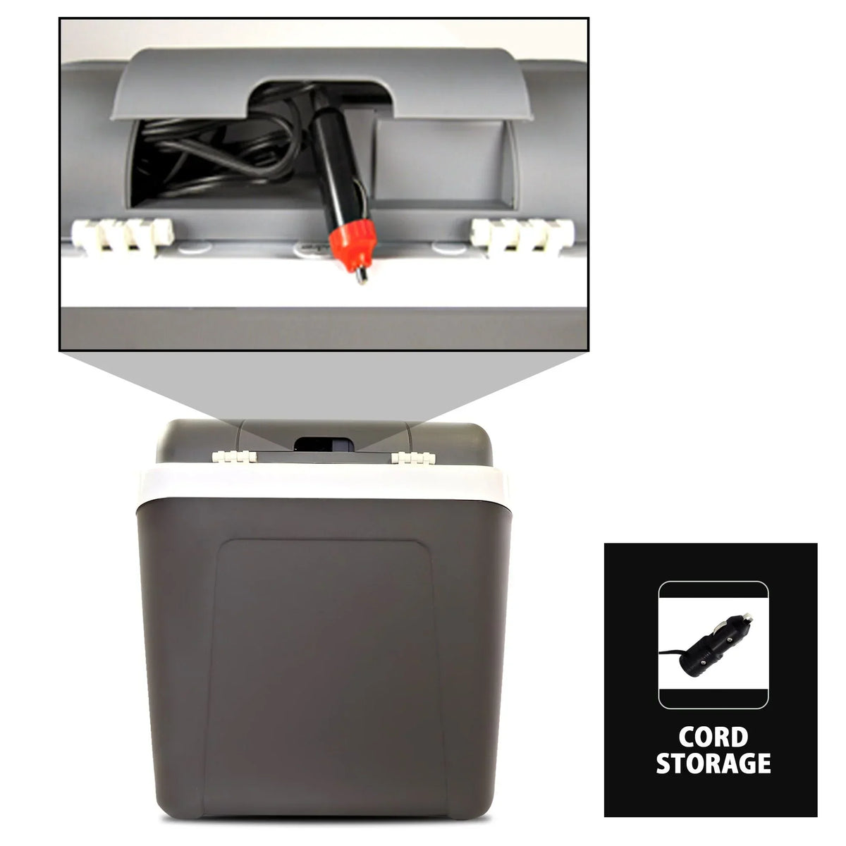 Nouveauté 2026 – Glacière électrique Ozark Trail 26QT 12V portable pour les voyages, la plage, le camping et les pique-niques, isotherme, 30 canettes, sans glace, 24 L, grise