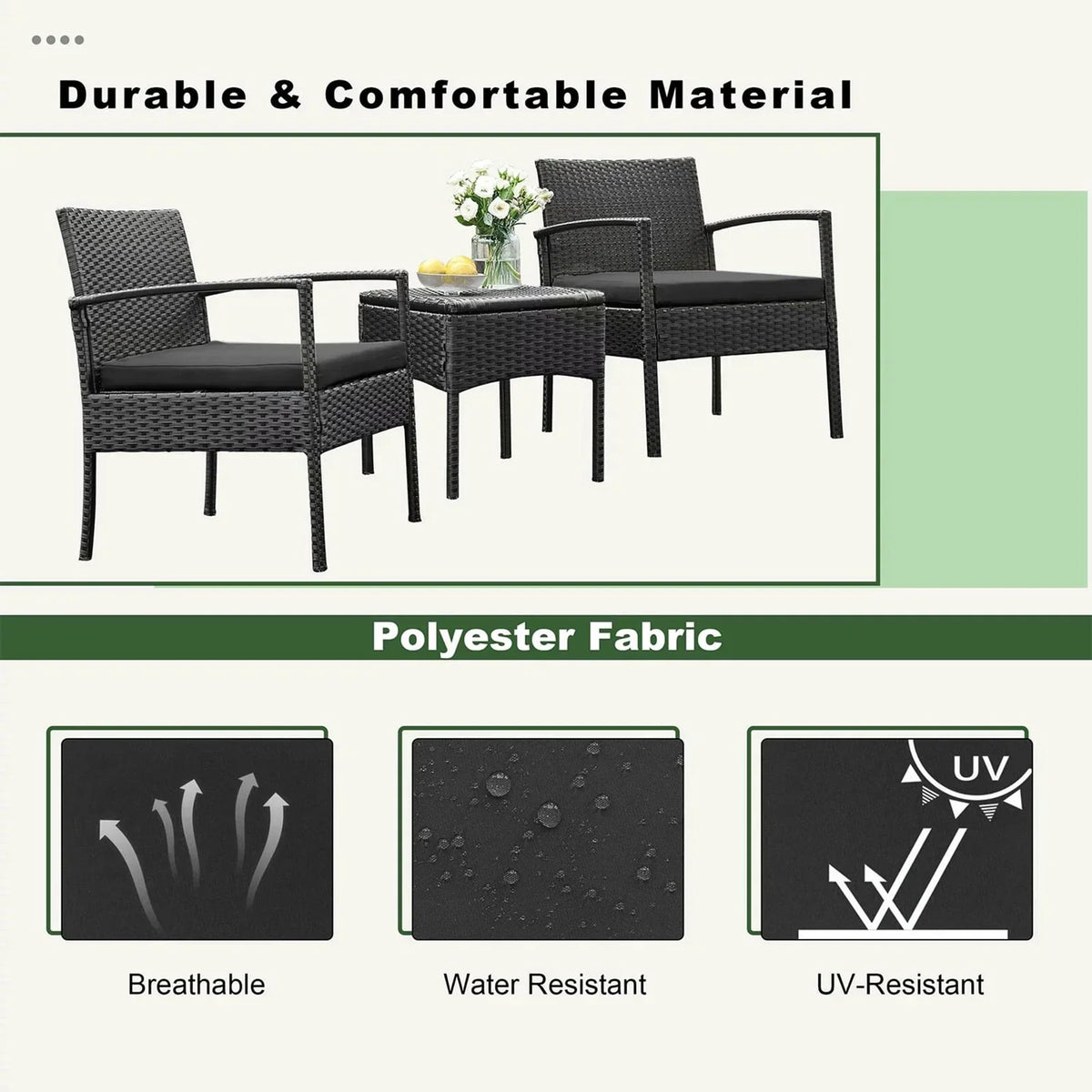 Nouveauté 2026 – Ensemble de mobilier de jardin Tappio , 3 pièces, style bistro, comprenant des chaises de conversation en rotin, une table d'appoint et des coussins. Idéal pour balcon, jardin ou terrasse. Couleur : rouge